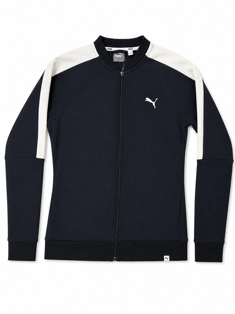 Puma Track Jacket Medium Black Full Zip Athletic Sportswear